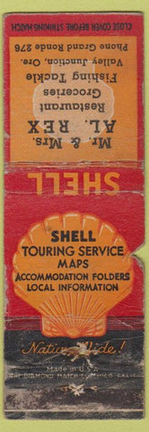 Matchbook Cover - AL Rex Shell oil gas Valley Junction OR POOR