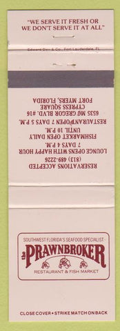Matchbook Cover - Prawnbroker Fort Myers FL