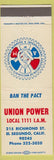 Matchbook Cover - Machinists Aerospace Workers Union El Segundo cA