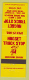 Matchbook Cover - Nugget Truck Stop Park Rapids MN oil gas