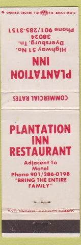 Matchbook Cover - Plantation Inn Restaurant Dyersburg TN
