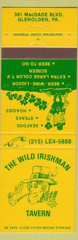 Matchbook Cover - Wild Irishman Tavern Glenolden PA