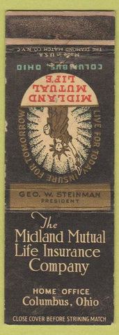 Matchbook Cover - Midland Mutual Life Insurance Columbus OH WEAR