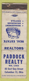 Matchbook Cover - Paddock Realty Columbus OH WEAR