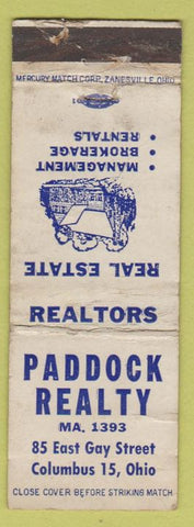 Matchbook Cover - Paddock Realty Columbus OH WEAR