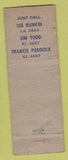 Matchbook Cover - Paddock Realty Columbus OH WEAR