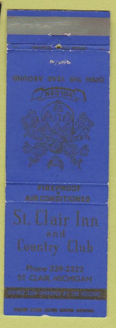Matchbook Cover - ST Clair Inn Country Club MI