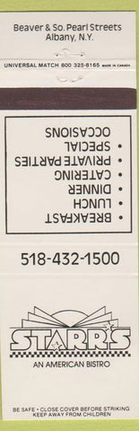 Matchbook Cover - Starr's American Bistro Albany NY