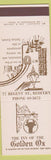 Matchbook Cover - Inn of the Golden Ox Redfern Australia SAMPLE