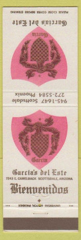 Matchbook Cover - Garcia's Del Este Scottsdale AZ