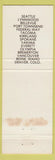 Matchbook Cover - Sea Galley Seattle Bremerton Yakima Tacoma Bellevue WA