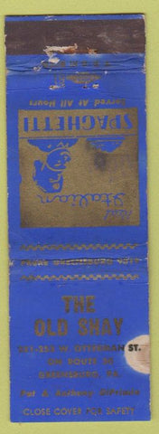 Matchbook Cover - The Old Shay Greensburg PA WORN Spaghetti