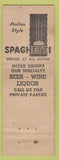 Matchbook Cover - The Old Shay Greensburg PA WORN Spaghetti