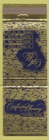 Matchbook Cover - Andrew Mamary Funeral Home Wilkes Barre PA