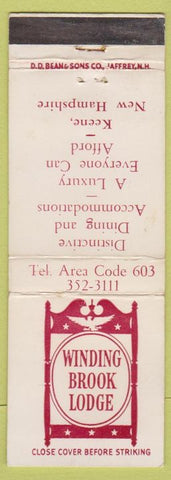 Matchbook Cover - Winding Brook Lodge Keene NH
