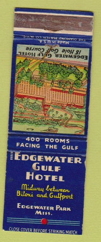 Matchbook Cover - Edgewater Gulf Hotel Edgewater Park MS
