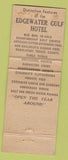 Matchbook Cover - Edgewater Gulf Hotel Edgewater Park MS