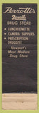 Matchbook Cover - Perrotti's Rrexall Drug Store Newport RI WORN CREASES