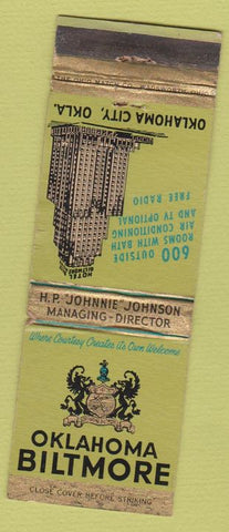 Matchbook Cover - Oklahoma Biltmore Hotel Oklahoma City OK WEAR