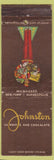 Matchbook Cover - Johnston Candie's Chocolate Milwaukee WI