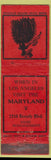 Matchbook Cover - The Maryland Los Angeles CA girlie