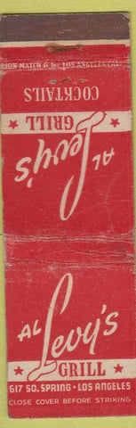 Matchbook Cover - Al Levy's Grill Los Angeles CA WORN