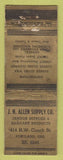 Matchbook Cover - JN Allen Supply Co Portland OR Advance WEAR