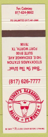 Matchbook Cover - Riscky's BBQ Fort Worth Dallas TX