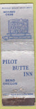 Matchbook Cover - Pilot Butte Inn Bend OR WORN CREASES