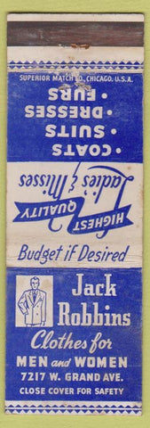Matchbook Cover - Jack Robbins Clothes WORN Stetson Disney Hats