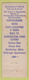 Matchbook Cover - Jack Robbins Clothes WORN Stetson Disney Hats