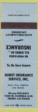 Matchbook Cover - Hemet Insurance Hemet CA