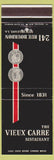 Matchbook Cover - Vieux Carre Restaurant New Orleans LA