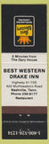 Matchbook Cover - Best Western Drake Inn Nashville TN