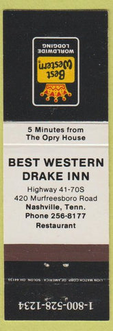 Matchbook Cover - Best Western Drake Inn Nashville TN