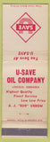 Matchbook Cover - U Save Oil Co Lincoln NE