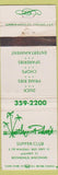 Matchbook Cover - The Palm's Supper Club Rothschild WI WONR