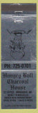 Matchbook Cover - Hungry Bull Charcoal House Menasha WI