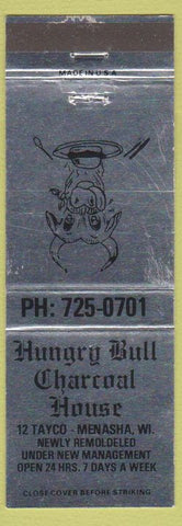 Matchbook Cover - Hungry Bull Charcoal House Menasha WI