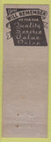 Matchbook Cover - Men's Clothes Portland OR WORN