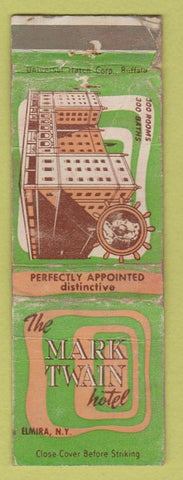 Matchbook Cover - Mark Twain Hotel WORN Elmira NY