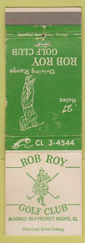Matchbook Cover - Rob Roy Golf Club Prospect Heights IL