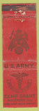 Matchbook Cover - US Army Camp Grant Rockford IL WEAR