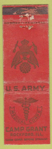Matchbook Cover - US Army Camp Grant Rockford IL WEAR