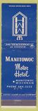 Matchbook Cover - Manitowoc Motor Hotel WI WEAR
