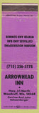 Matchbook Cover - Arrowhead Inn Woodruff WI WEAR