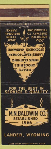 Matchbook Cover - MN Baldwin Co Grocery Lander WY