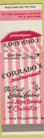 Matchbook Cover - Corrado's Restaurant Arlington Heights IL