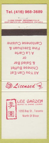 Matchbook Cover - Lee Garden Buffet Toronto ON