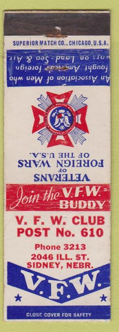 Matchbook Cover - VFW Sidney NE